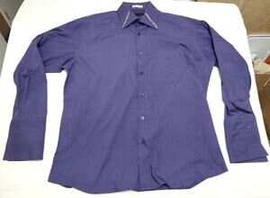 Prime Time Men's long sleeve purple shirt, size 17 1/2 (34/35) XL - Cufflink